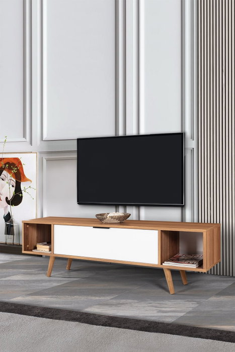 Hanah Home Mesir 3626 Soporte para TV Nogal y blanco